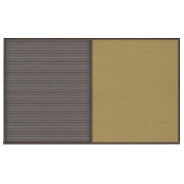 Triple Door Radius Corkboard, 96"x48", Hea, UV7016RC-BLACK-RUBBER